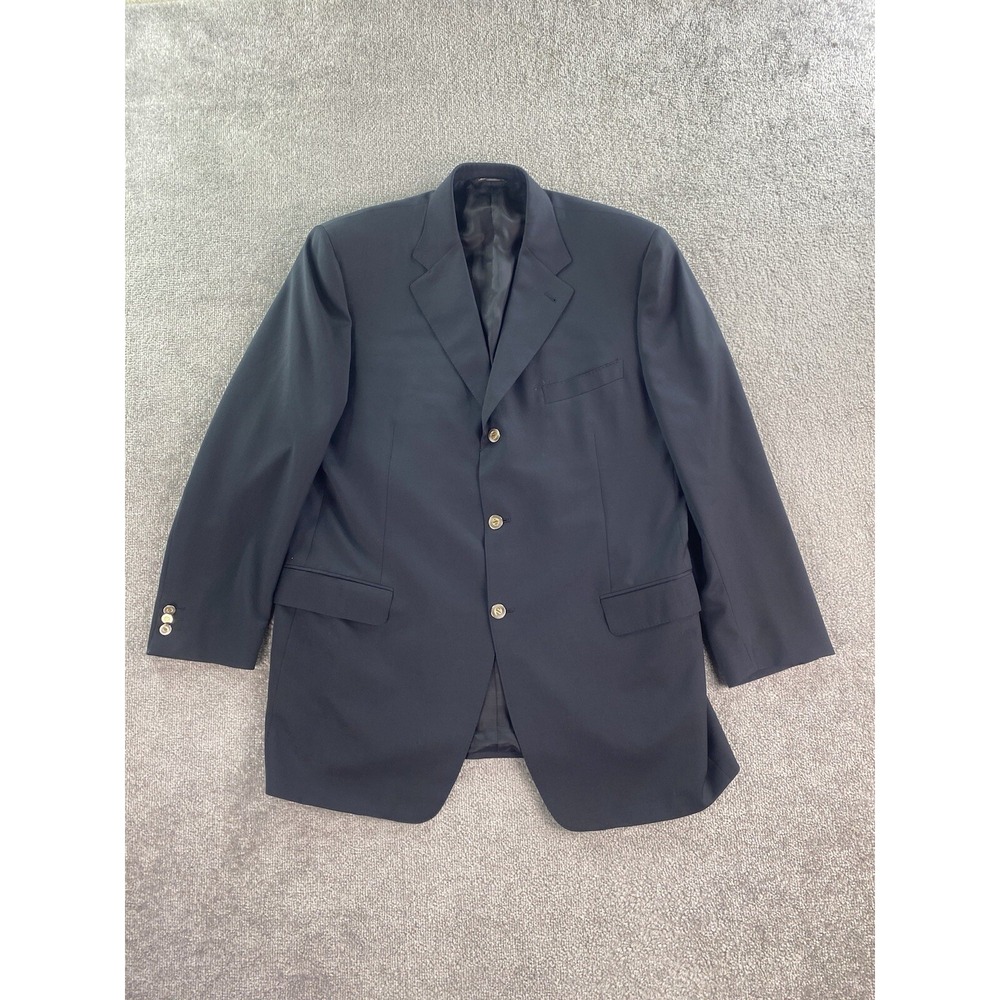 Canali Suit Jacket 46 L Blue Wool Designer Luxury Proposta Metal Buttons Italy *